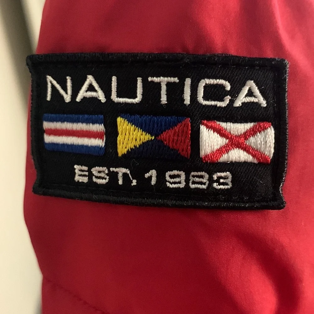Nautica Toddler Boys Jaket Red Black Water Resistant Lightweight Hooded Size:7 - Picture 6 of 14